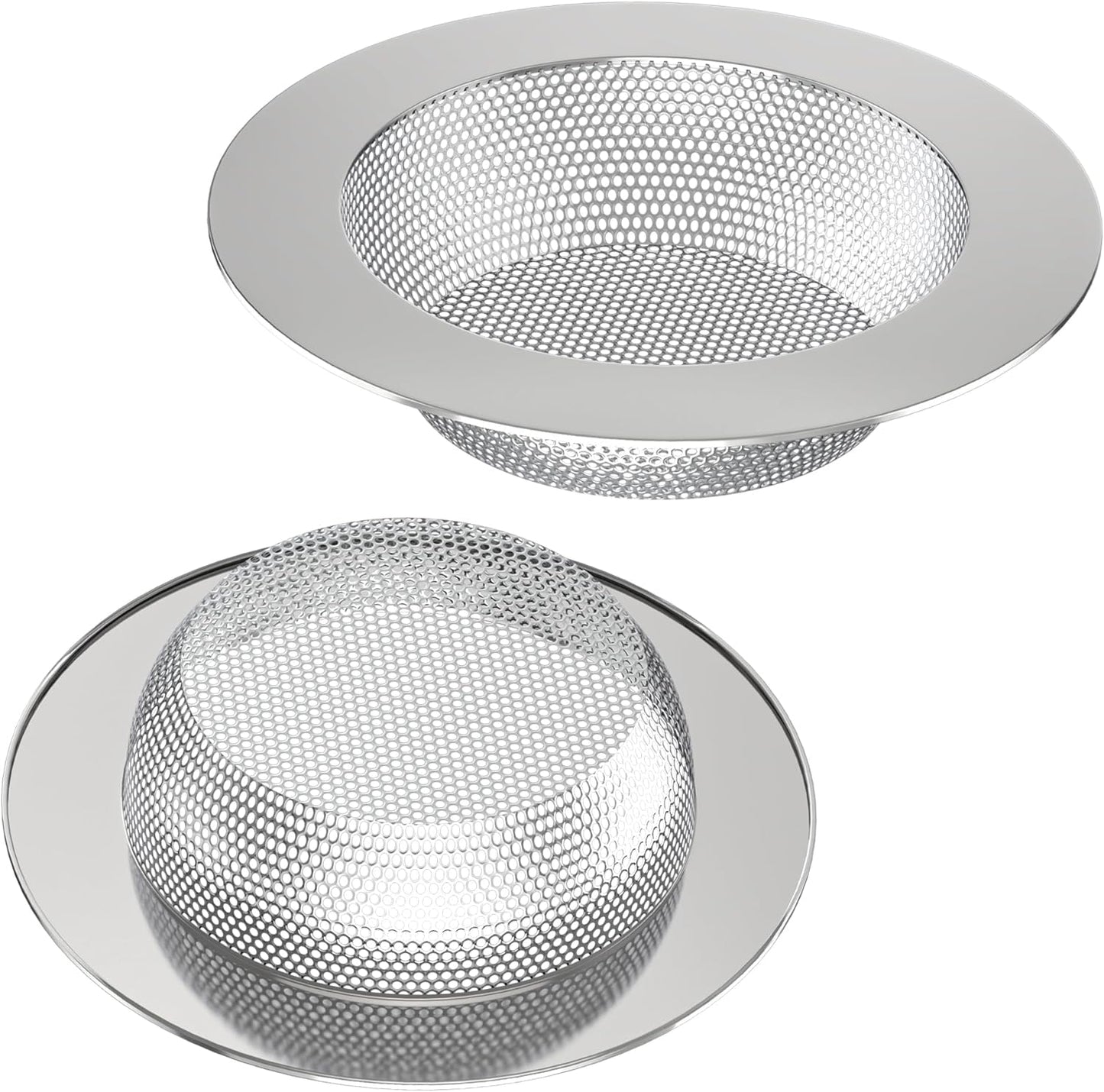 Stainless Steel Utility Sink Strainer - 4.5 inch Standard Single Bowl Free Standing Kitchen Sink Strainer for Farmhouse, Bathroom, Bar, Laundry Room (3 Pack)