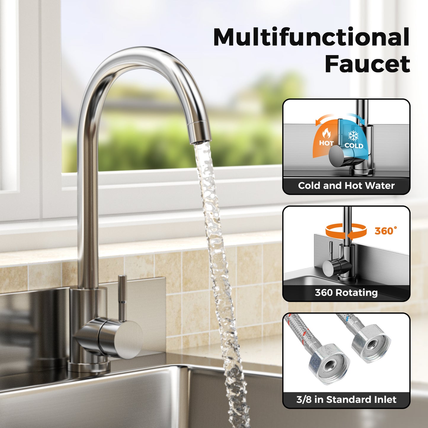 Worcest Stainless Steel Utility Sink Freestanding Single Bowl Garage Sink 25 Inch